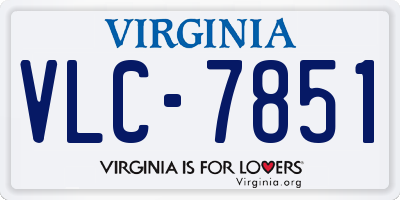 VA license plate VLC7851