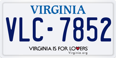 VA license plate VLC7852