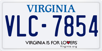 VA license plate VLC7854