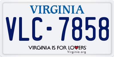 VA license plate VLC7858