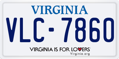 VA license plate VLC7860