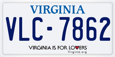VA license plate VLC7862