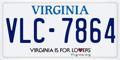 VA license plate VLC7864