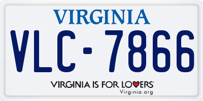 VA license plate VLC7866