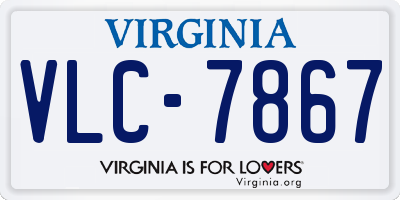 VA license plate VLC7867