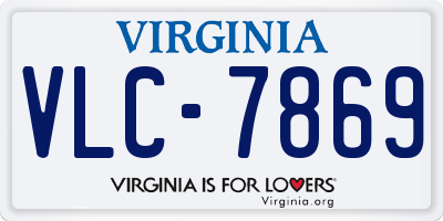 VA license plate VLC7869