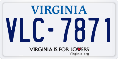 VA license plate VLC7871