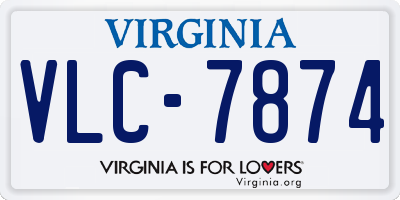 VA license plate VLC7874