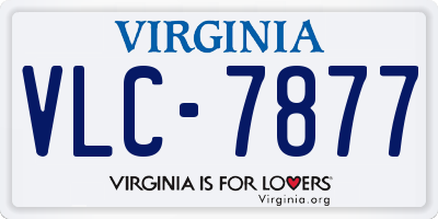 VA license plate VLC7877