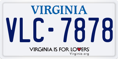 VA license plate VLC7878