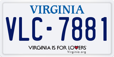 VA license plate VLC7881