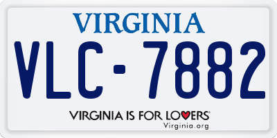 VA license plate VLC7882