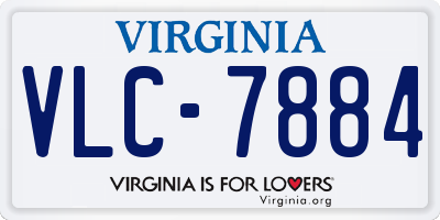 VA license plate VLC7884