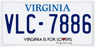 VA license plate VLC7886