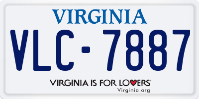 VA license plate VLC7887