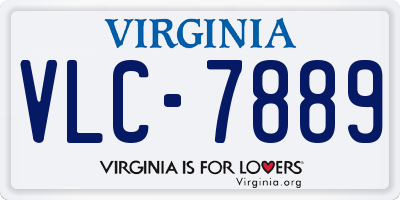 VA license plate VLC7889