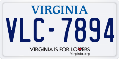 VA license plate VLC7894