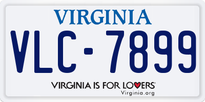 VA license plate VLC7899