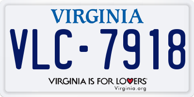 VA license plate VLC7918