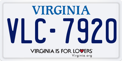 VA license plate VLC7920