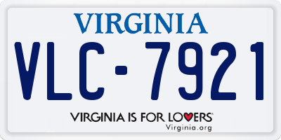 VA license plate VLC7921