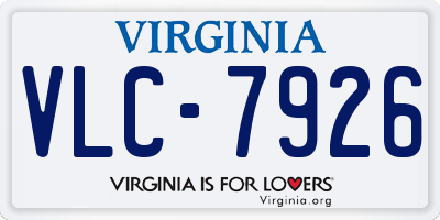 VA license plate VLC7926