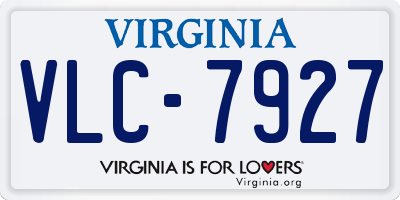 VA license plate VLC7927