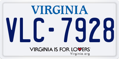 VA license plate VLC7928
