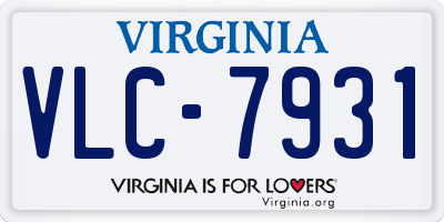 VA license plate VLC7931
