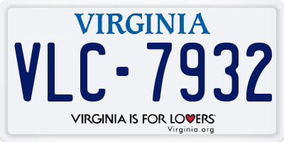 VA license plate VLC7932