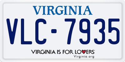 VA license plate VLC7935