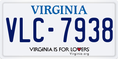 VA license plate VLC7938