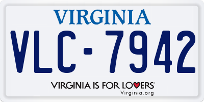 VA license plate VLC7942