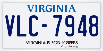 VA license plate VLC7948