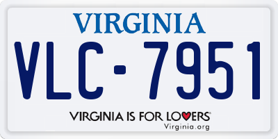 VA license plate VLC7951