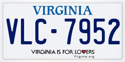 VA license plate VLC7952