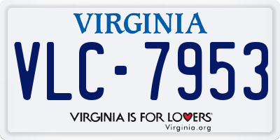 VA license plate VLC7953