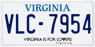 VA license plate VLC7954