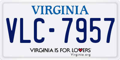 VA license plate VLC7957