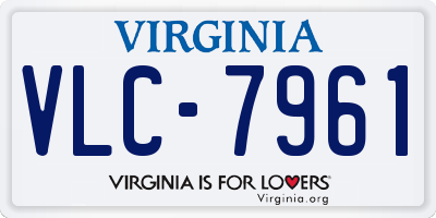 VA license plate VLC7961