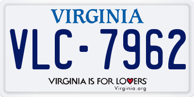 VA license plate VLC7962