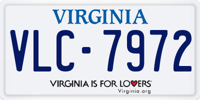 VA license plate VLC7972