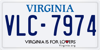 VA license plate VLC7974