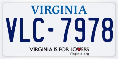 VA license plate VLC7978