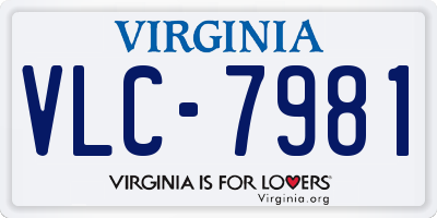 VA license plate VLC7981