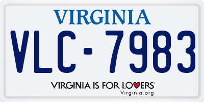 VA license plate VLC7983