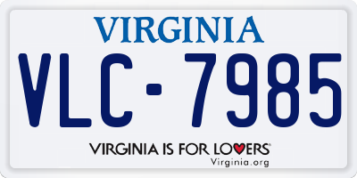 VA license plate VLC7985