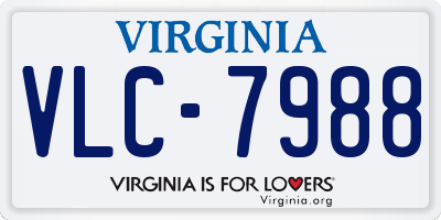 VA license plate VLC7988