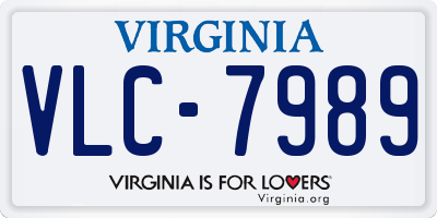 VA license plate VLC7989