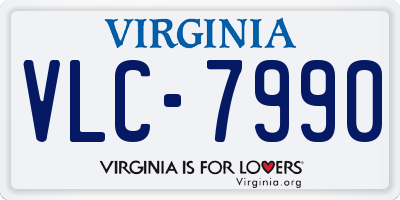 VA license plate VLC7990